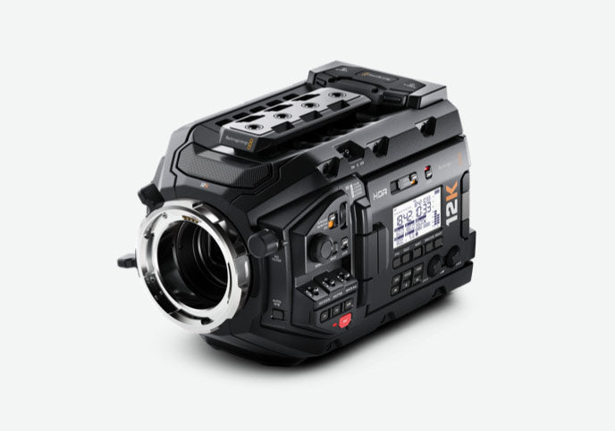 Blackmagic Design URSA Mini Pro 12K + Teris Fluid Head with 100mm Flat Base2-Stage Carbon Fiber Tripod (33lb)