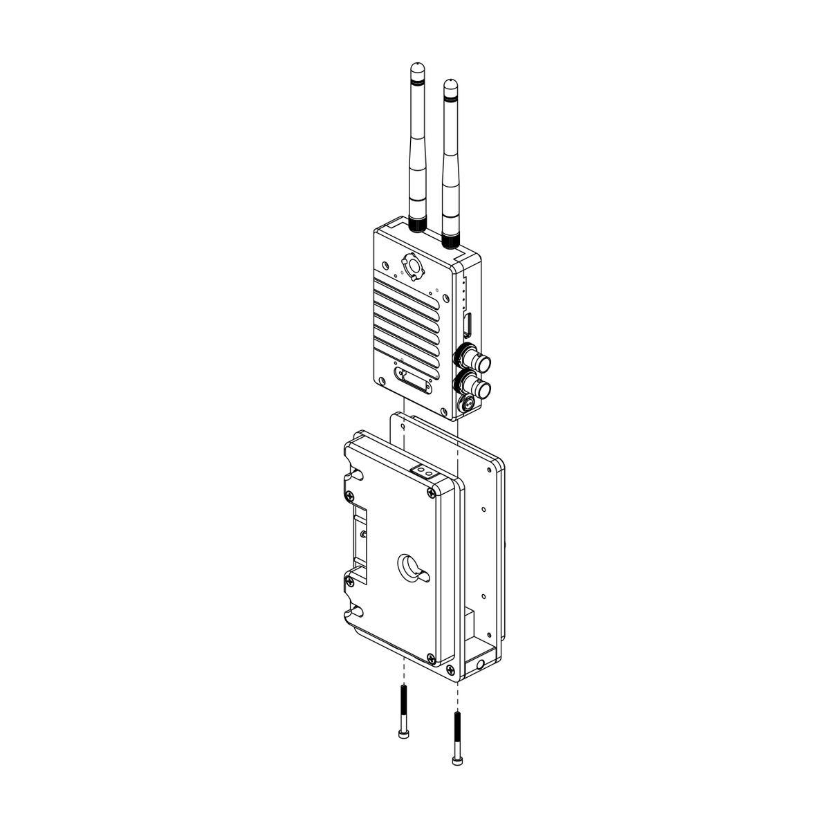 Teradek Bolt Dual Battery Plate Mount 14.4V - XT/LT TX or 500/1000/3000 RX / Gold-Mount