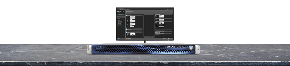 AJA BRIDGE LIVE 12G-4 Turnkey System - 1RU Streaming and Transcoding Appliance 4-Channel UltraHD I/O