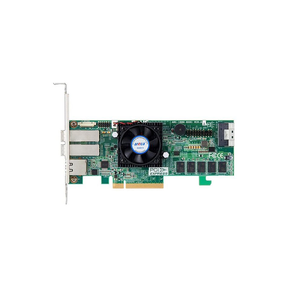 Areca 16-Ports(8 Int/8 Ext) PCIe Gen 4.0 Tri-Mode RAID Adapters ( W/O Cable)