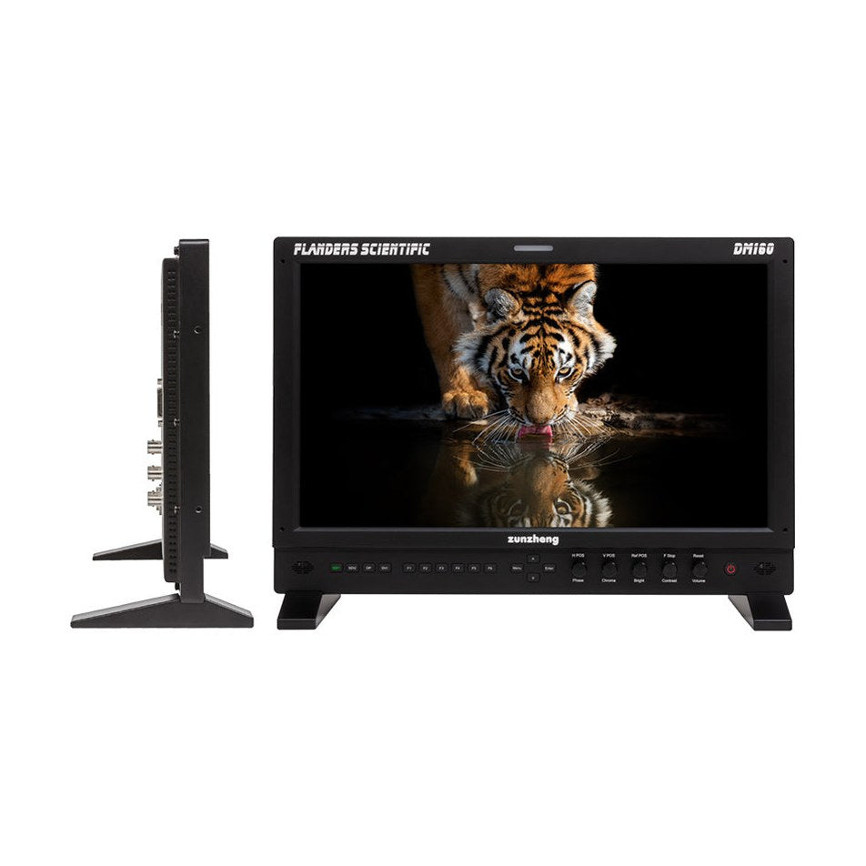 Flanders Scientific DM160 Field Package Includes DM160, CH6RU Carrying Case with Integrated Hood, VESA to C- Stand Mount, and Clear Protective Screen Cover