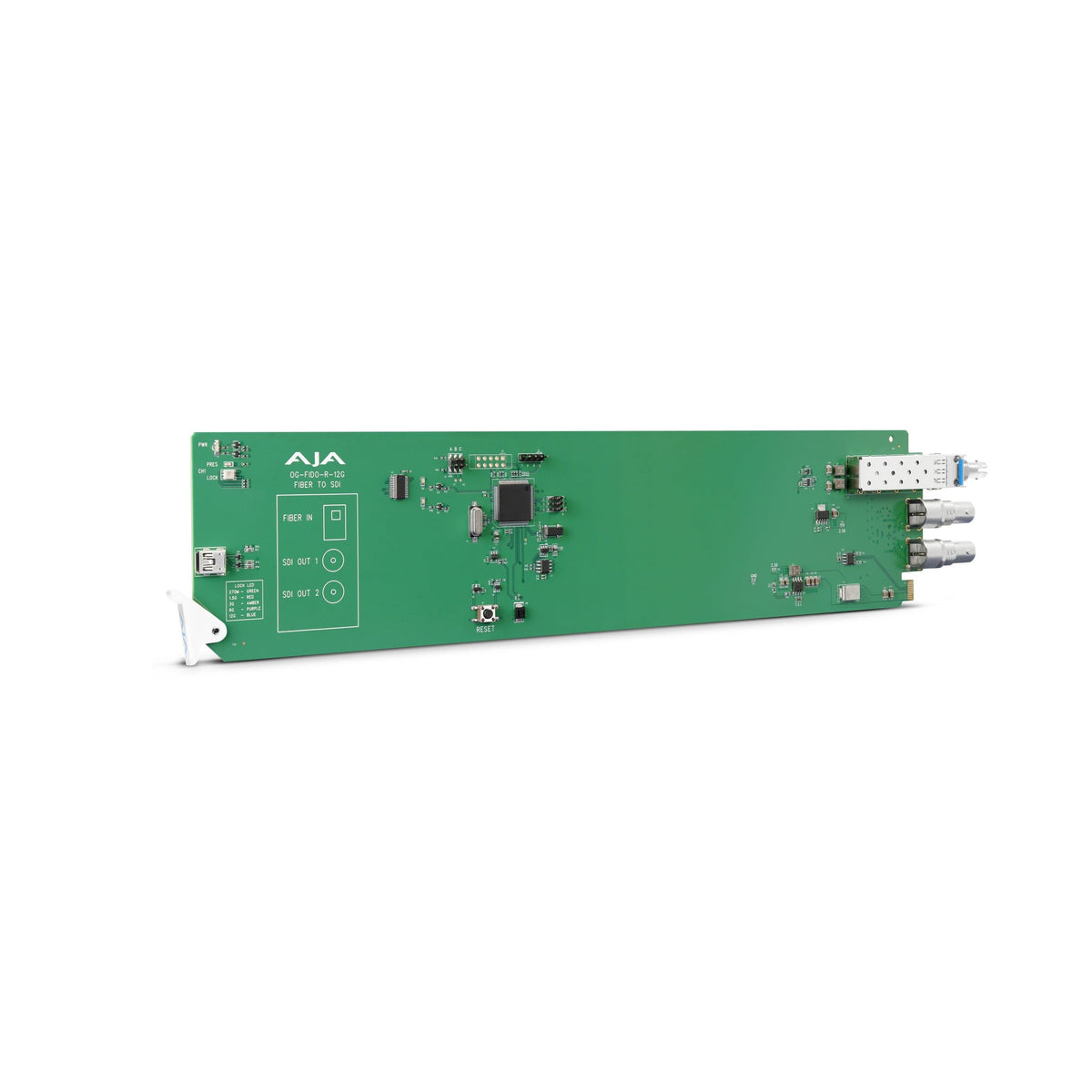 AJA OG-FiDO-R-12G-ST 1-Channel 12G-SDI/ST Single Mode ST Fiber Receiver, DashBoard Support