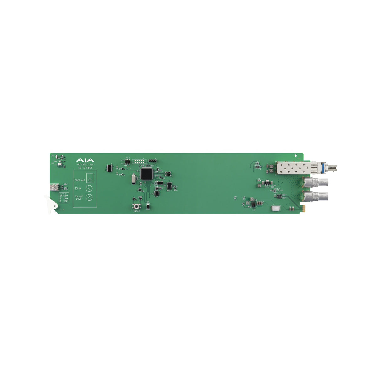 AJA OG-FiDO-T-12G-ST 1-Channel 12G-SDI to Single Mode ST Fiber Transmitter, DashBoard Support