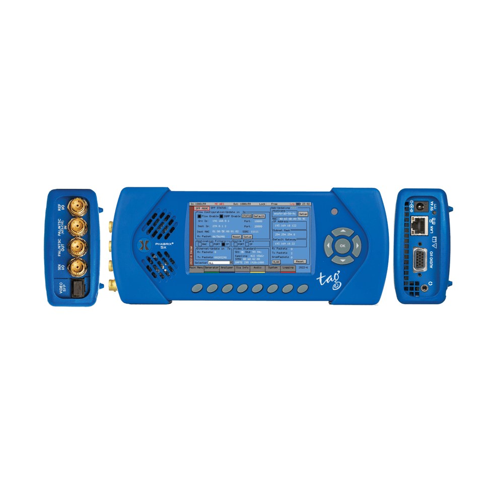 Phabrix PHSXTAGC-IP TAG analyzer/gen/monitor handheld, SD/HD + 10G IP (inc. PHSXM-CAGEP, PHSXO-IP, PHSFP-10SR-IP)
