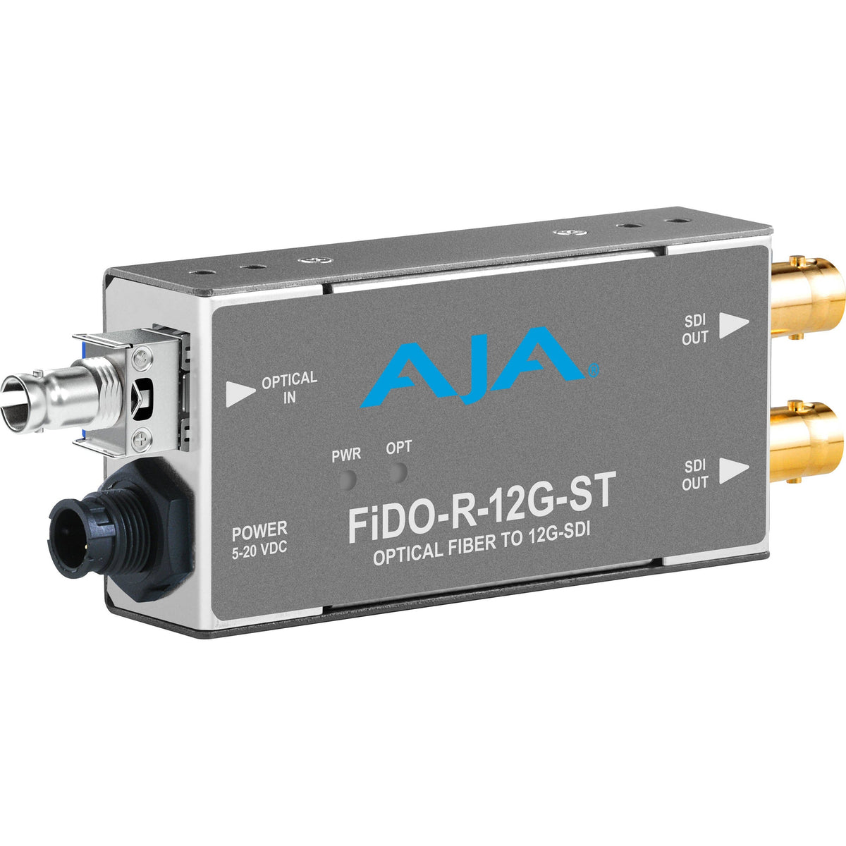 AJA FiDO-R-12G-ST 1-Channel Single Mode ST Fiber to 12G-SDI Receiver
