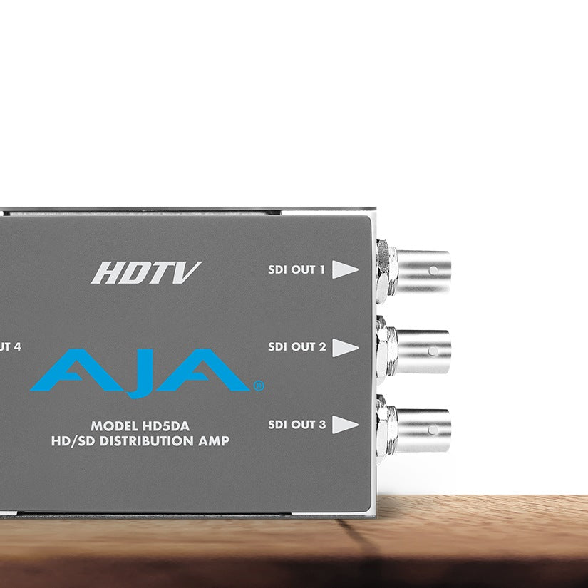 AJA HD5DA HD/SD SDI Distribution Amplifier/Repeater, 1x4, EQ, 143 Mb - 1.5 Gb