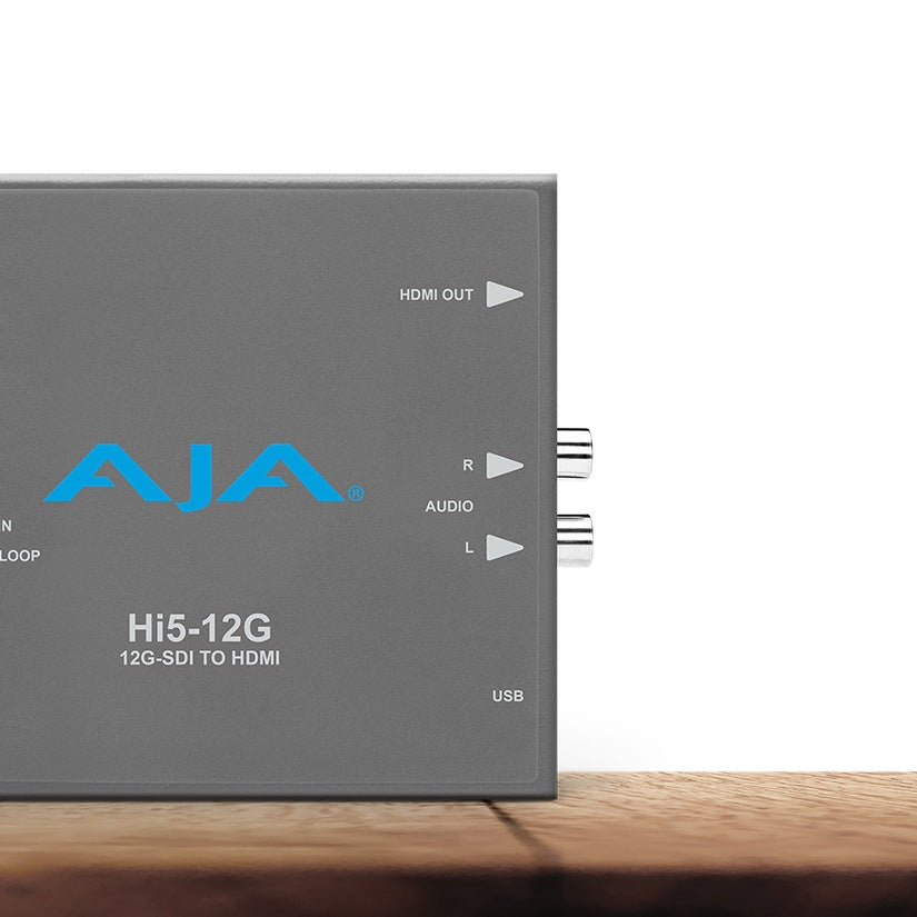 AJA Hi5-12G-TR 12G-SDI to HDMI 2.0 Conversion with Fiber Transceiver