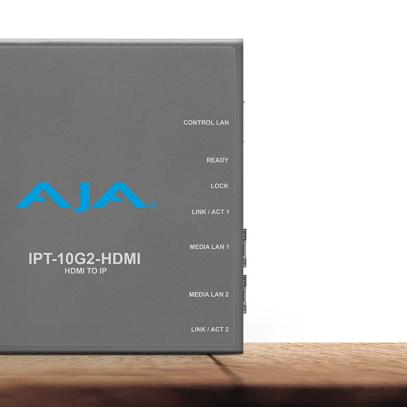 AJA IPT-10G2-HDMI HDMI to SMPTE ST 2110 Video and Audio IP Encoder with Hitless Switching