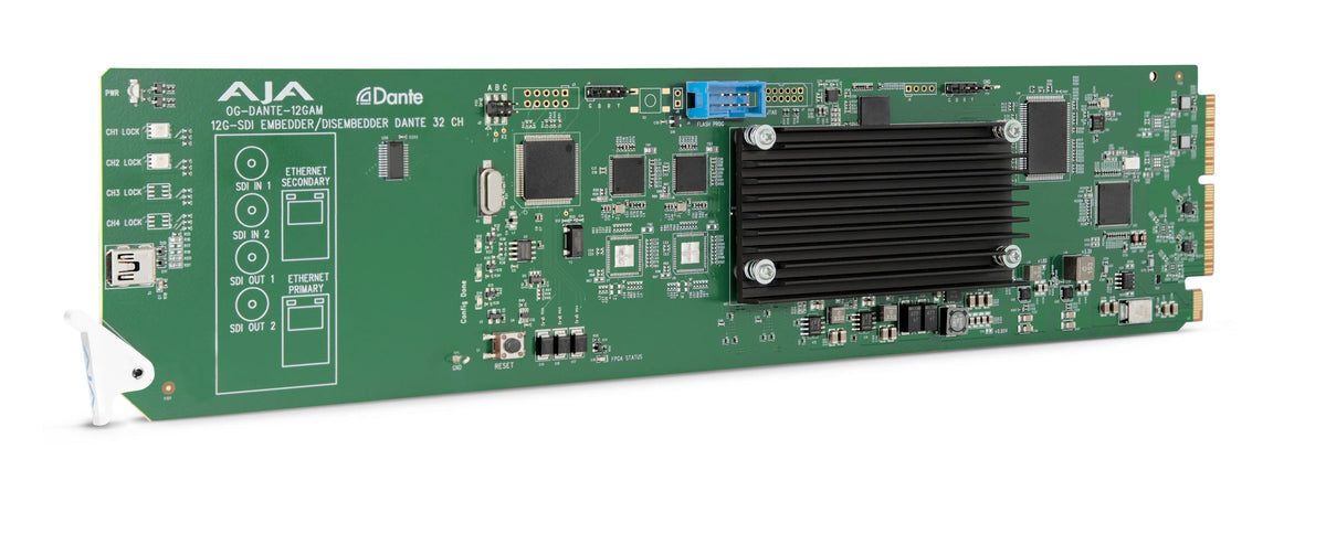 AJA OG-DANTE-12GAM Dual 12G-SDI/DANTE 64-Channel Embedder/Disembedder, DashBoard Support