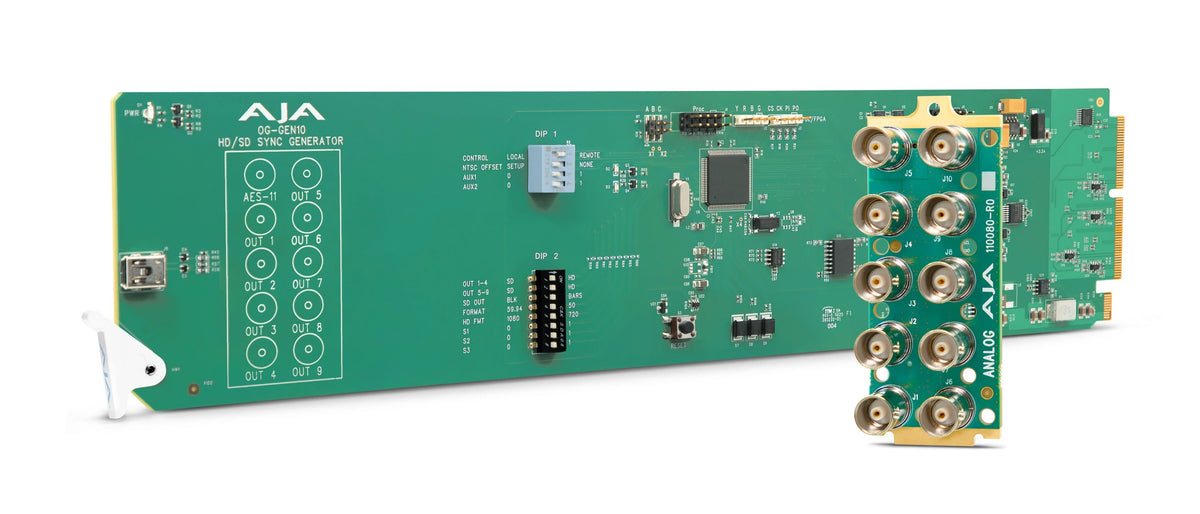 AJA OG-GEN10 HD/SD Sync Generator, Simultaneous Blackburst & Tri-level, Outputs Assignable