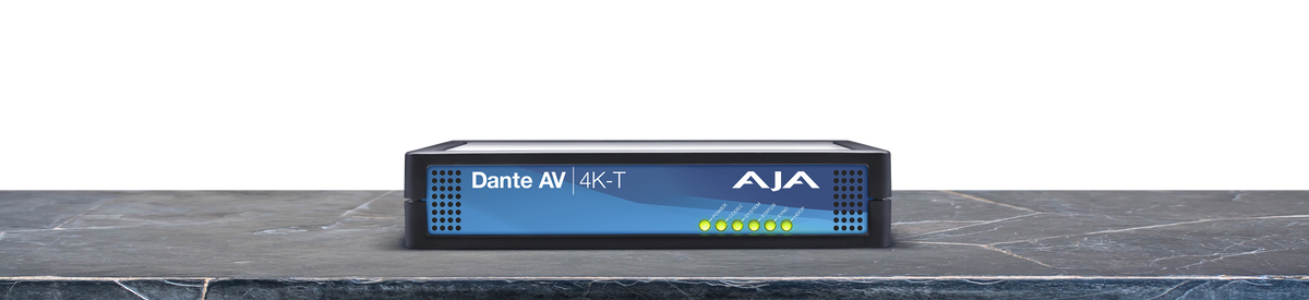 AJA Dante AV 4K-T Transmitter Encodes 12G / HDMI Video with Embedded Audio into Dante AV Ultra JPEG 2000