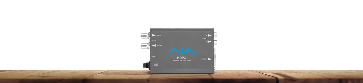 AJA HDP3 3G-SDI to DVI w/ 1080p 60 Support, High Quality Scaler, 2-Channel Unbalanced Audio Output