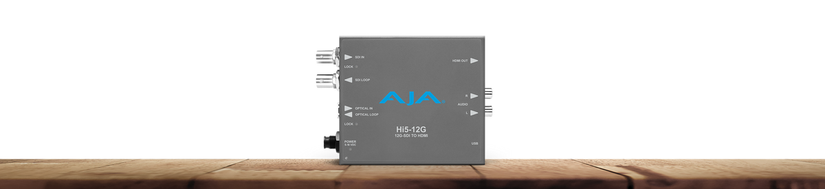 AJA Hi5-12G-TR 12G-SDI to HDMI 2.0 Conversion with Fiber Transceiver