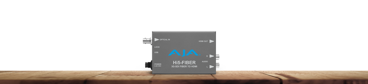 AJA Hi5-Fiber Hi5 with ST Fiber Input (3G-SDI Protocol on Fiber) for Fiber to HDMI Conversion