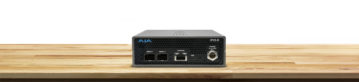 AJA IP25-R 25 GigE IP to 2x HDMI 2.0 and 4x 12G-SDI Converter