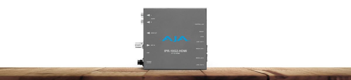 AJA IPR-10G2-HDMI Single Channel SMPTE ST 2110 Video and Audio IP Decoder to HDMI 1.4b (HD) with Hitless Switching