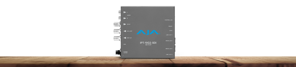 AJA IPT-10G2-SDI 3G-SDI to SMPTE ST 2110 Video and Audio IP Encoder with Hitless Switching