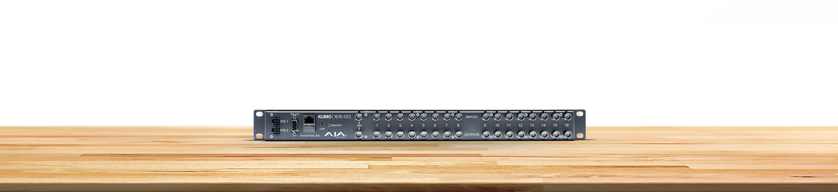 AJA KUMO 1616-12G KUMO 16x16 Compact 12G-SDI Router, with 1 Power Supply