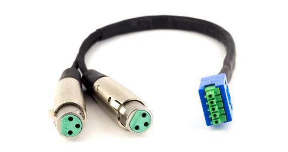 Lectrosonics MCPHX2XLRF Adapter Cable, 2x XLRF to 5-PIN Phoenix Connector