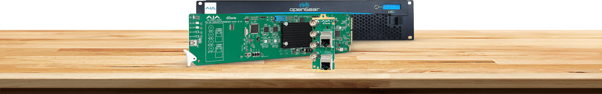 AJA OG-DANTE-12GAM Dual 12G-SDI/DANTE 64-Channel Embedder/Disembedder, DashBoard Support