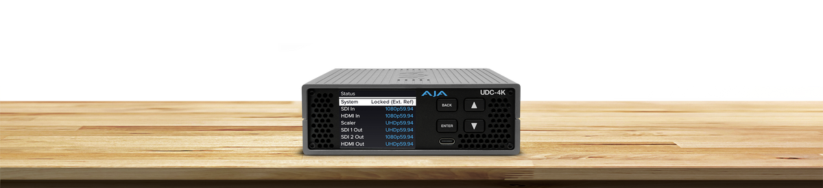 AJA UDC-4K 12G-SDI and HDMI 2.0 Up, Down, Cross-Conversion with Frame Sync