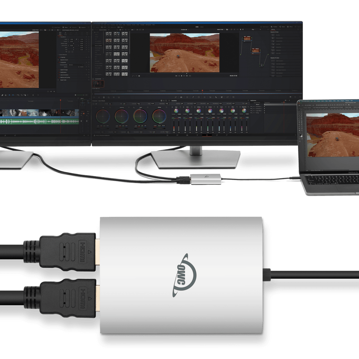 OWC USB-C Dual HDMI 4K Display Adapter with DisplayLink