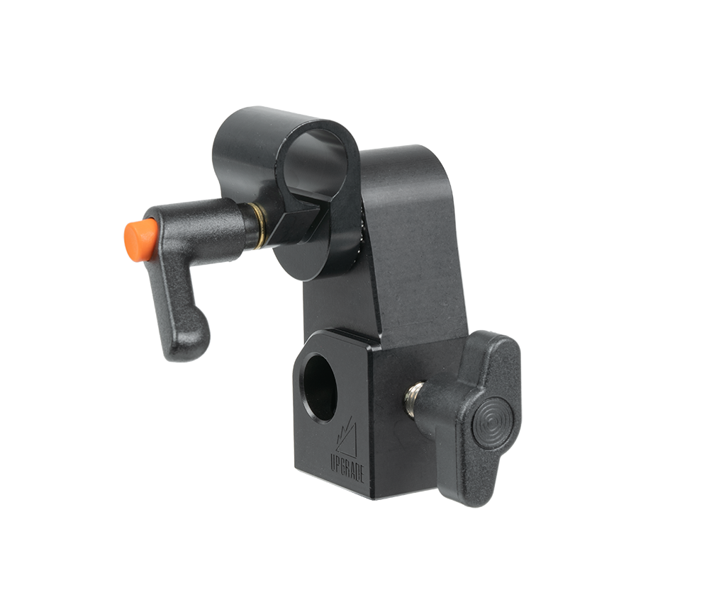 Upgrade Innovations Spigot Adapter to 15mm Ball-Loc Pivot Clamp, machined aluminium camera rigging hardware