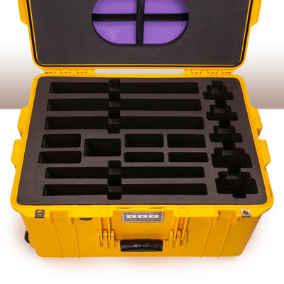 Iodyne Hard Case For 3x Pro Data, 2x 16" MacBook Pros and Accessories (Yellow)