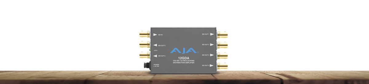 AJA 12GDA 1x6 12G HD/SD SDI Reclocking Distribution Amplifier, 120M 12G Cable Equalization