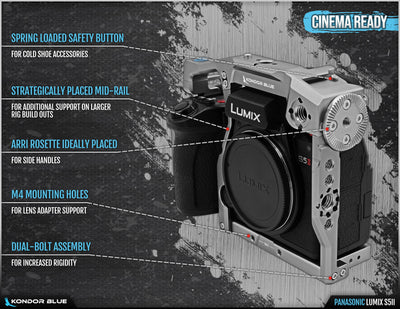 Kondor Blue PANASONIC LUMIX S5II/X CAGE (With Top Handle / Space Gray)