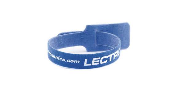 Lectrosonics Blue Velcro cable wrap with Lectro logo