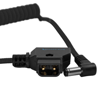 Kondor Blue D-Tap to DC Right Angle Coiled Cable (5.5 x 2.5mm) (Canon C70/Atomos)