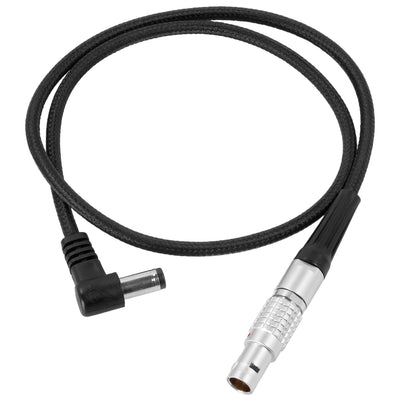 Kondor Blue Right Angle DC Male to LEMO 2 Pin 0B Male Coiled Power Cable for ARRI - Teradek