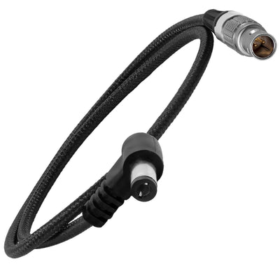 Kondor Blue Right Angle DC Male to LEMO 2 Pin 0B Male Coiled Power Cable for ARRI - Teradek