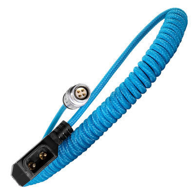 Kondor Blue Coiled D-TAP TO FEMALE LEMO 4 PIN FOR C200 Power