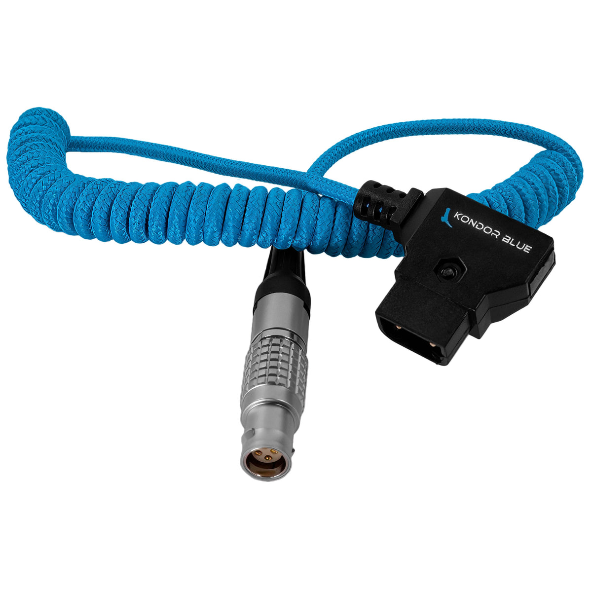 Kondor Blue Coiled D-TAP TO FEMALE LEMO 4 PIN FOR C200 Power