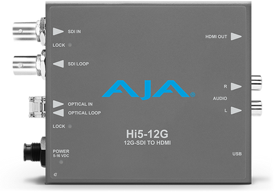 AJA Hi5-12G-R 12G-SDI to HDMI 2.0 Conversion with Fiber Receiver