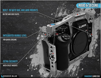 Kondor Blue PANASONIC LUMIX S5II/X CAGE (Without Top Handle / Space Gray)