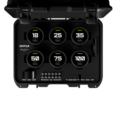 DZOFilm Arles Prime 18/25/35/50/75/100mm (PL, Black Case, Imperial)