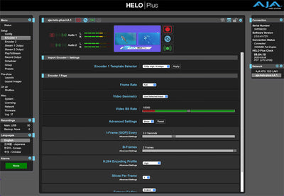 AJA HELO Plus H.264/MPEG-4 HD/SD Recorder and Streaming Appliance with 3G-SDI and HDMI Inputs/ Outputs