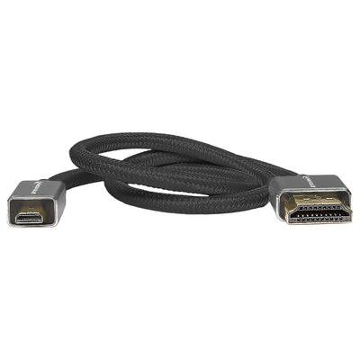 Kondor Blue Micro HDMI to Full HDMI 16" Straight Cable Braided