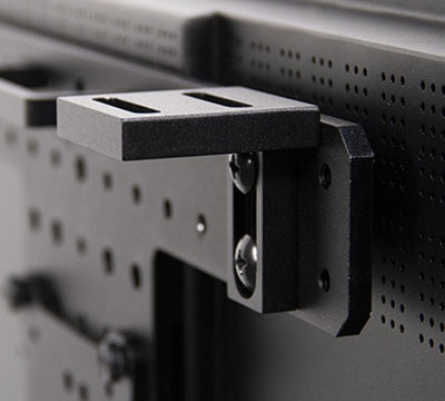 Flanders Scientific 90-Degree mounting bracket for MRTPLATE, supports mounting BoxIO and other accessories