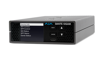 AJA DANTE-12GAM 12G 32-Ch Dante Embedder/Disembedder (no SFP installed/ No Dual Video License)