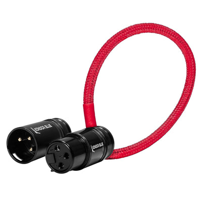 Kondor Blue Straight Low Profile Right Angle XLR Cable (Cardinal Red)
