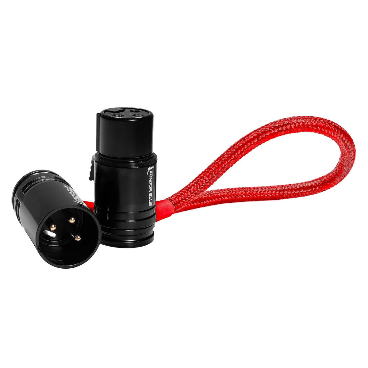Kondor Blue Straight Low Profile Right Angle XLR Cable (Cardinal Red)