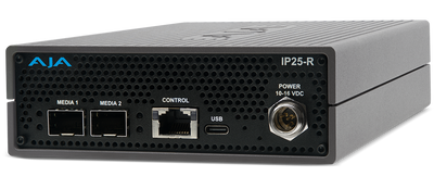 AJA IP25-R 25 GigE IP to 2x HDMI 2.0 and 4x 12G-SDI Converter