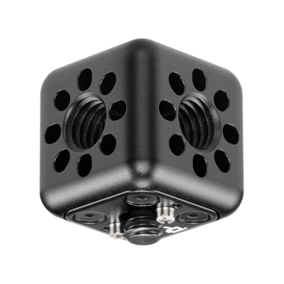 Wooden Camera Accessory Cube (3/8"-16) - 3/8"-16 Holes, 1/4"-20 Screw