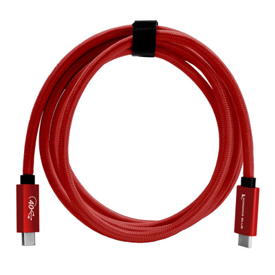 Kondor Blue THUNDERBOLT 4 USB 4.0 TYPE C CABLE BLAZING 40G SPEEDS 5A 100W STRAIGHT 3ft
