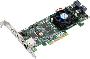Areca 8-Port internal PCIe 3.0 12Gbps SAS Hardware RAID Controller, 2GB Cache, Low-Profile, 2x SFF-8643 to SFF-8643 Cables