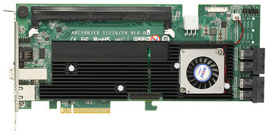 Areca 24 Port internal/external PCIe 3.0 12Gbps SAS Hardware RAID Controller, 2GB Cache, 6x SFF-8643 to SFF-8643 cables